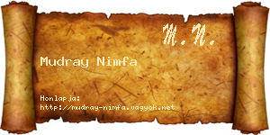 Mudray Nimfa névjegykártya